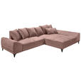 ECKSOFA Hellrosa Webstoff  - Hellrosa/Schwarz, KONVENTIONELL, Kunststoff/Textil (310/185cm) - Carryhome