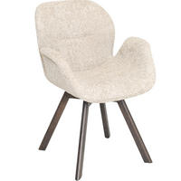 STOL MED ARMSTÖD bouclé  - beige/mörkbrun, Design, trä/textil (61/84/63cm) - Best Price