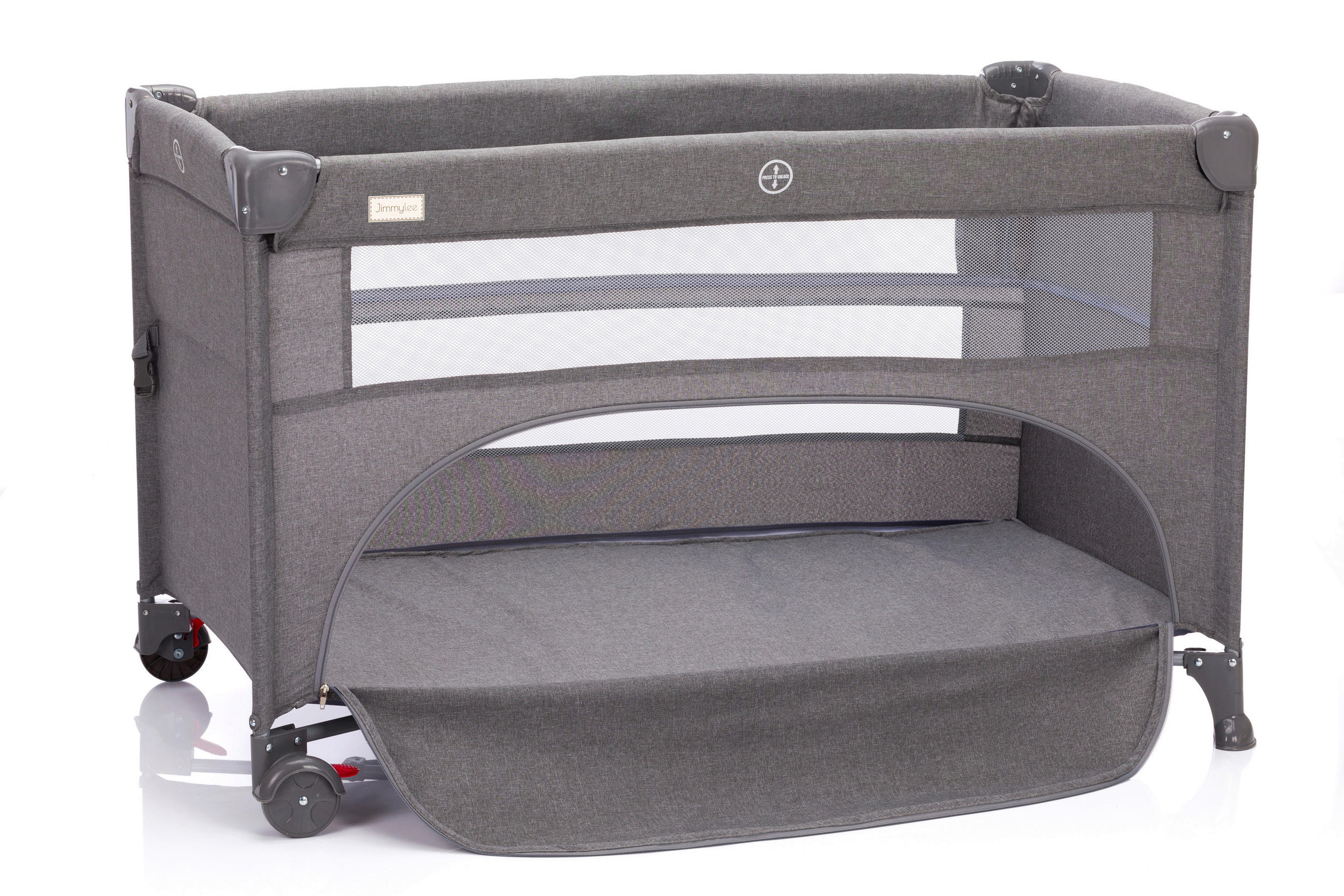 REISEBETT VARIANT Grau  - Grau, Basics, Textil/Metall (125/65cm) - Jimmylee