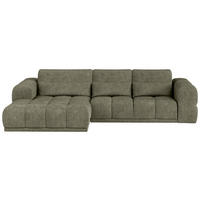 HÖRNSOFFA i chenille olivgrön  - olivgrön/svart, Klassisk, textil/plast (203/290cm) - MID.YOU