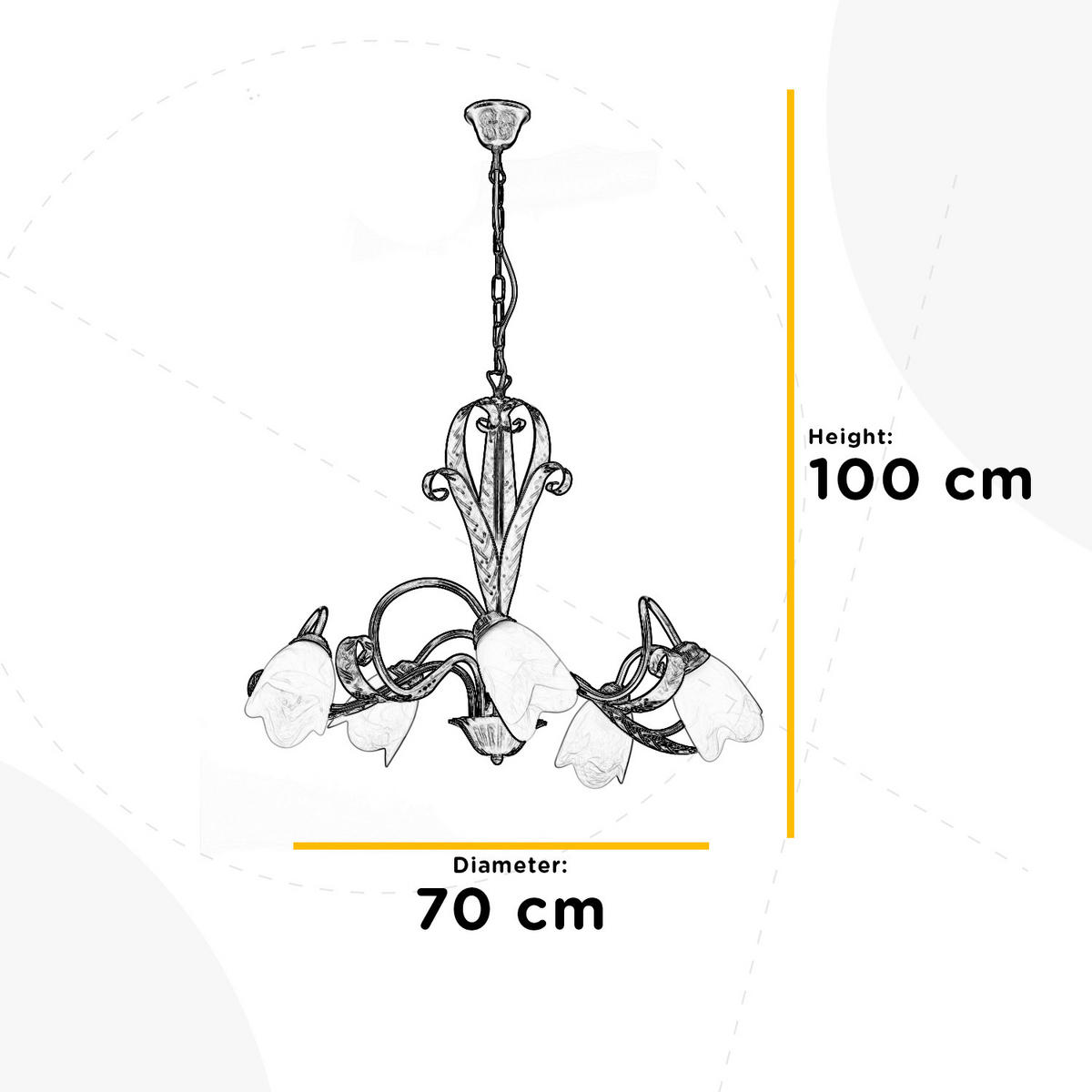 KRONLEUCHTER 70/100 cm   - Bronzefarben, Basics, Glas/Metall (70/100cm)