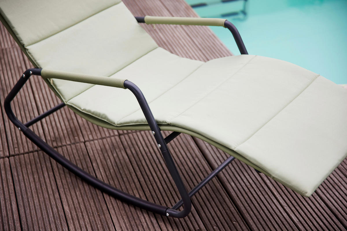 GARTEN-RELAXLIEGE 57/81/143 cm  - Grün, KONVENTIONELL, Kunststoff/Textil (57/81/143cm) - Siena Garden