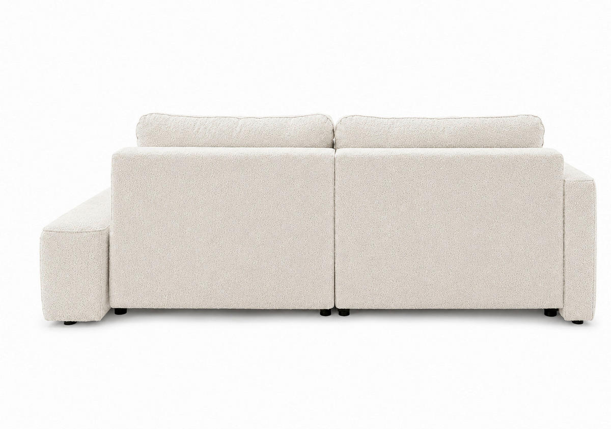 ECKSOFA FREDO Creme Bouclé  - Creme/Schwarz, Design, Kunststoff/Textil (150/233cm) - MID.YOU