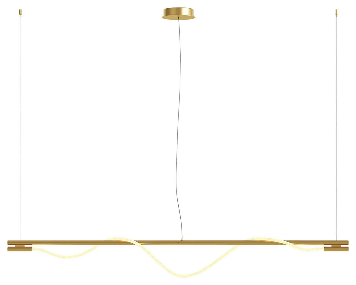 PENDELLEUCHTE 18/150/180 cm   - Goldfarben, Basics, Kunststoff/Metall (18/150/180cm) - MAYTONI