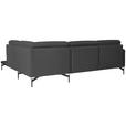 ECKSOFA in Flachgewebe, Struktur Grau  - Anthrazit/Grau, Design, Textil/Metall (254/230cm) - Ambiente