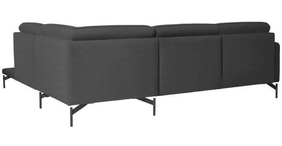 ECKSOFA in Flachgewebe, Struktur Grau  - Anthrazit/Grau, Design, Textil/Metall (254/230cm) - Ambiente