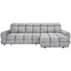 HÖRNSOFFA i velour ljusgrå  - ljusgrå/svart, Design, textil/plast (283/178cm) - Welnova