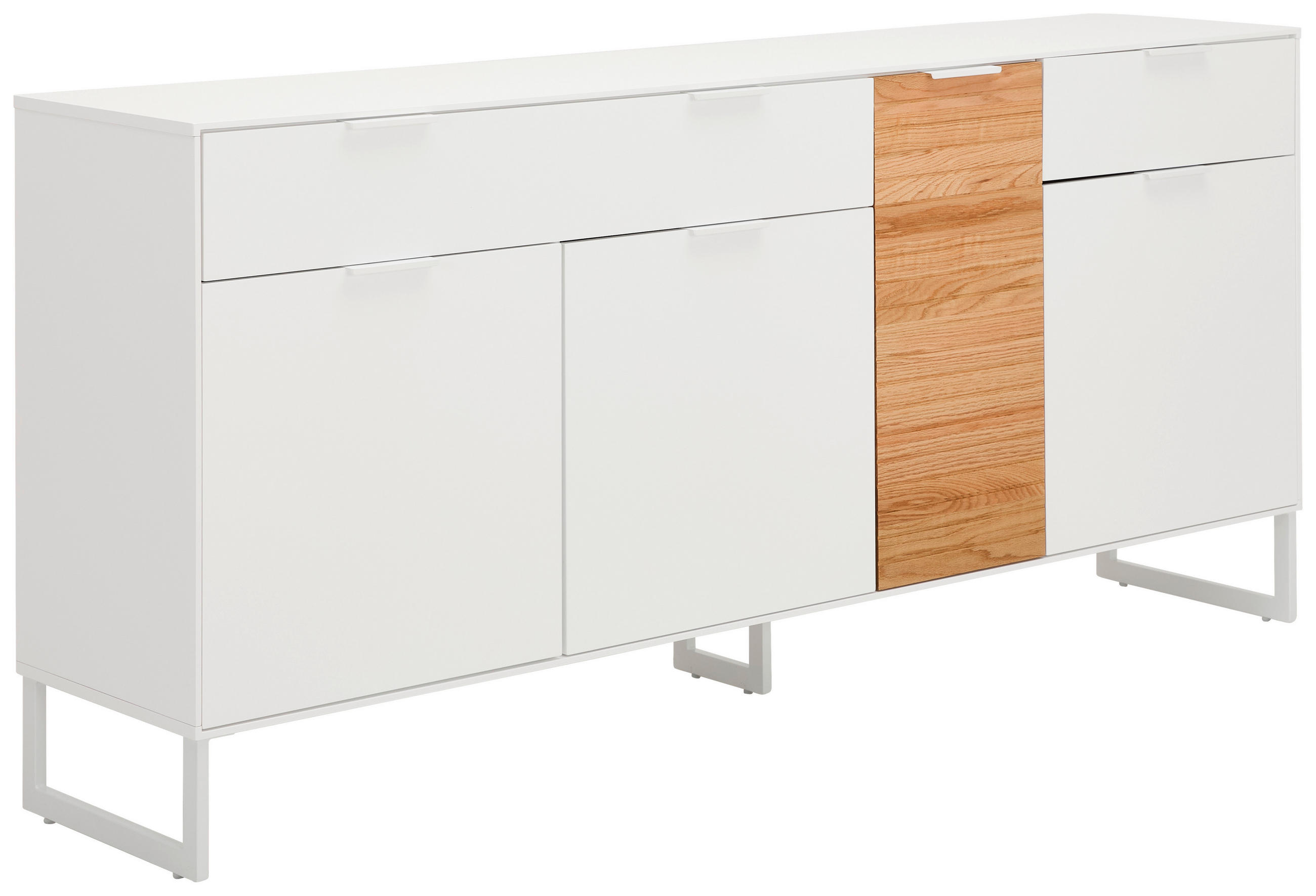 MID.YOU ŠIROKÁ KOMODA, dub, bílá, barvy dubu, 182/85/40 cm