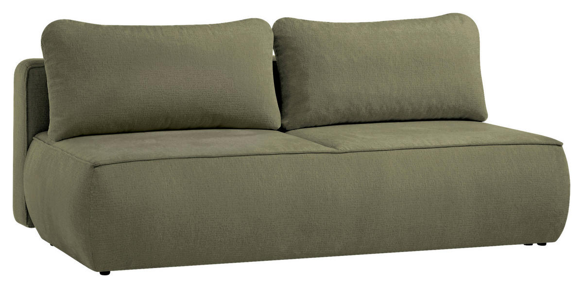 SCHLAFSOFA Jacquard Grün  inkl. Rückenkissen, Bettkasten, Schlaffunktion, Rücken echt, Liegefläche im Originalstoff  - Schwarz/Grün, KONVENTIONELL, Kunststoff/Textil (210/92/100cm) - Milino