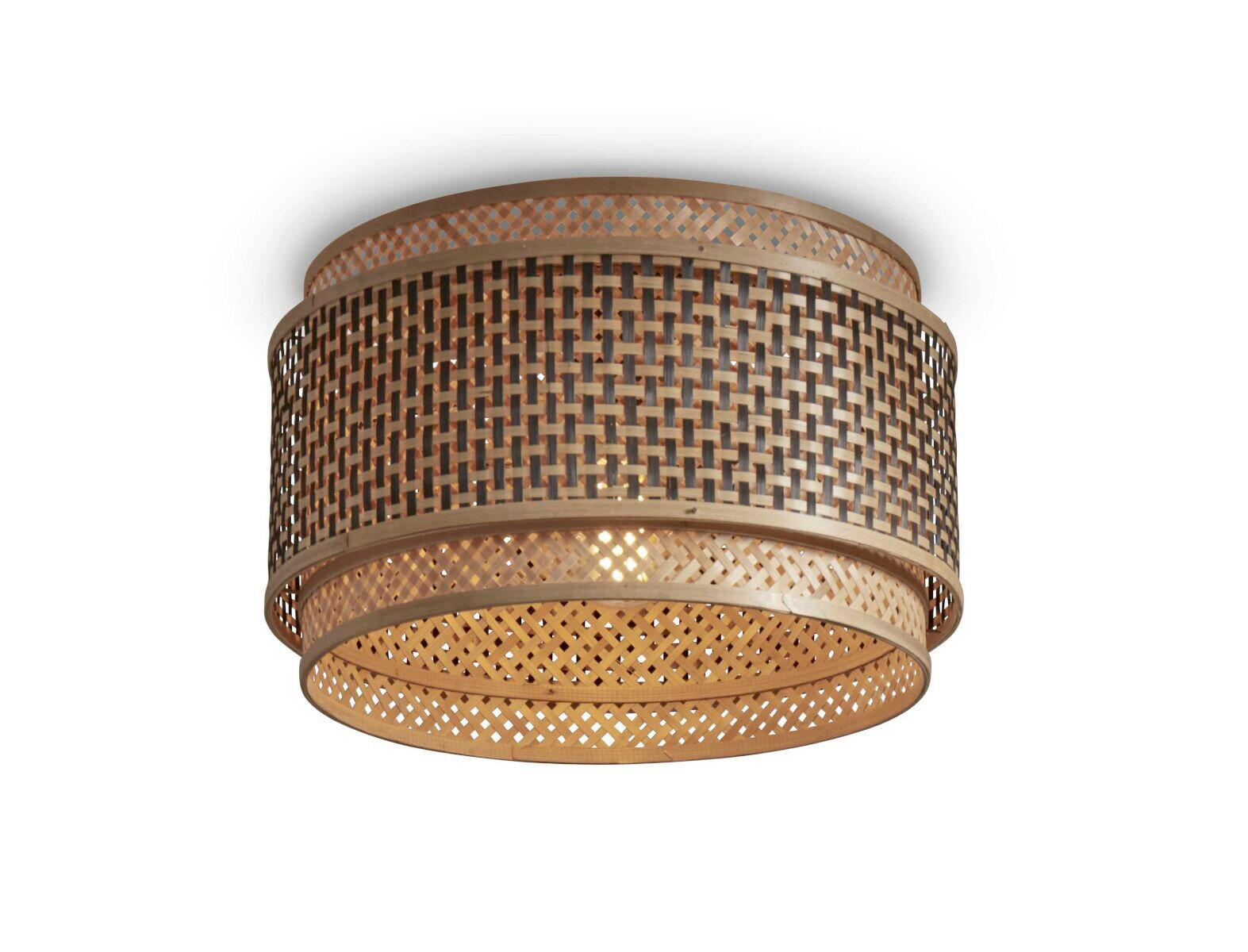 DECKENLEUCHTE GOOD&MOJO  40/25 cm  - Schwarz/Naturfarben, Trend, Holz (40/25cm) - Good & Mojo