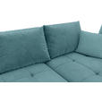 ECKSOFA Türkis Cord  - Türkis/Schwarz, KONVENTIONELL, Holz/Textil (298/202cm) - Carryhome