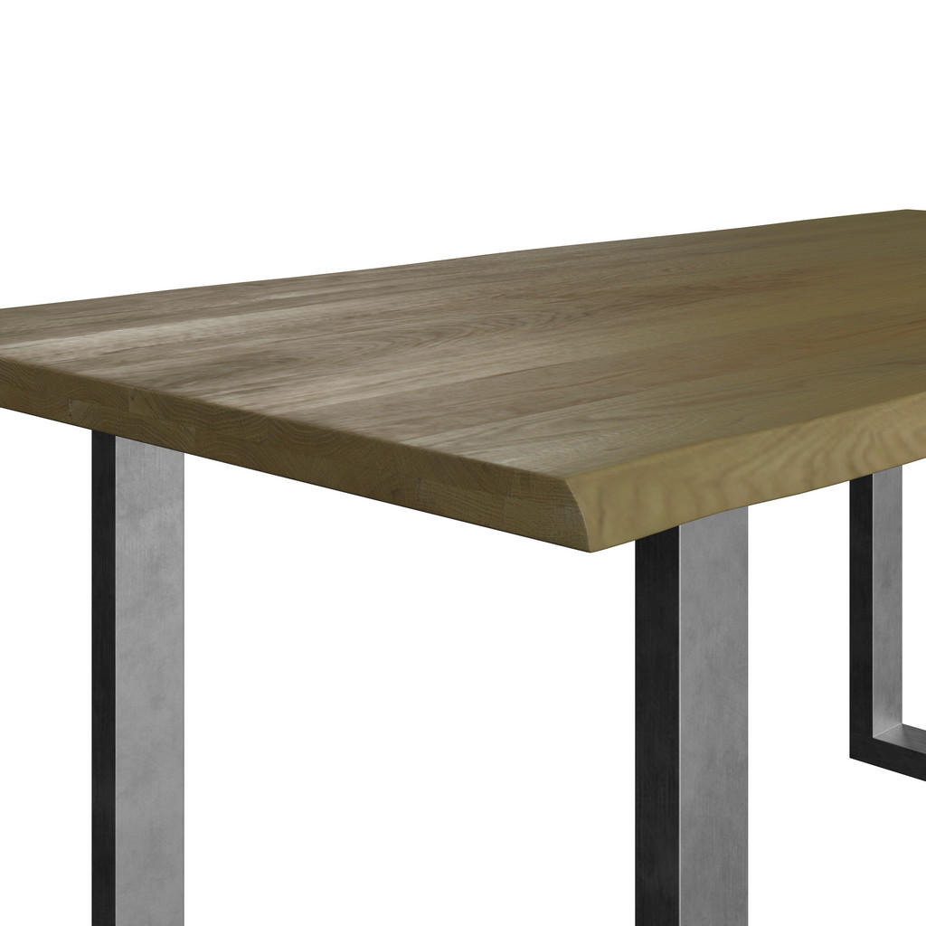 Thumbnail - Mid.you Esstisch 23310018/03, Eiche, Holz, Metall, Eiche, vollmassiv, U-Form, 200x76x100 cm, FSC 100%, Esszimmer, Tische...