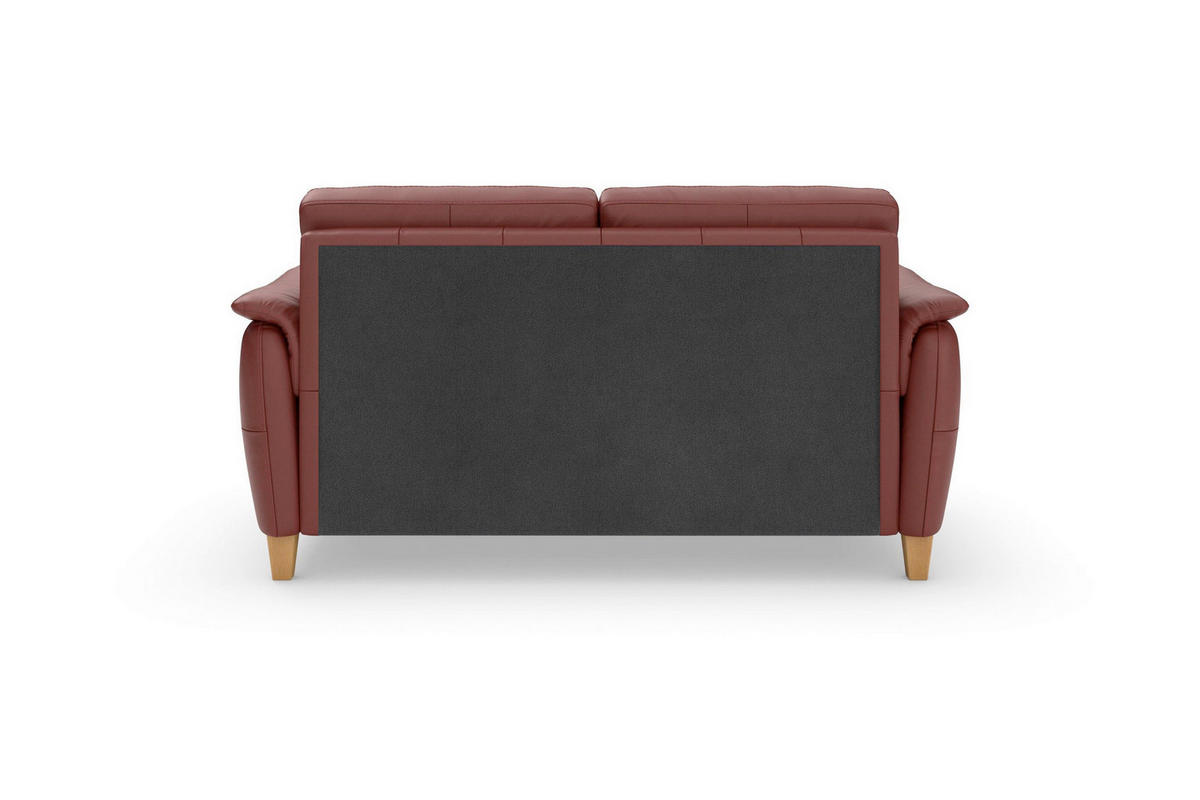 3-SITZER-SOFA PALMERA E Echtleder Rotbraun  - Rotbraun/Eichefarben, Basics, Leder/Holz (179/89/89cm) - Sit & More