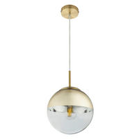 HÄNGELEUCHTE 20/120 cm  - Transparent/Goldfarben, Design, Glas/Metall (20/120cm) - Globo