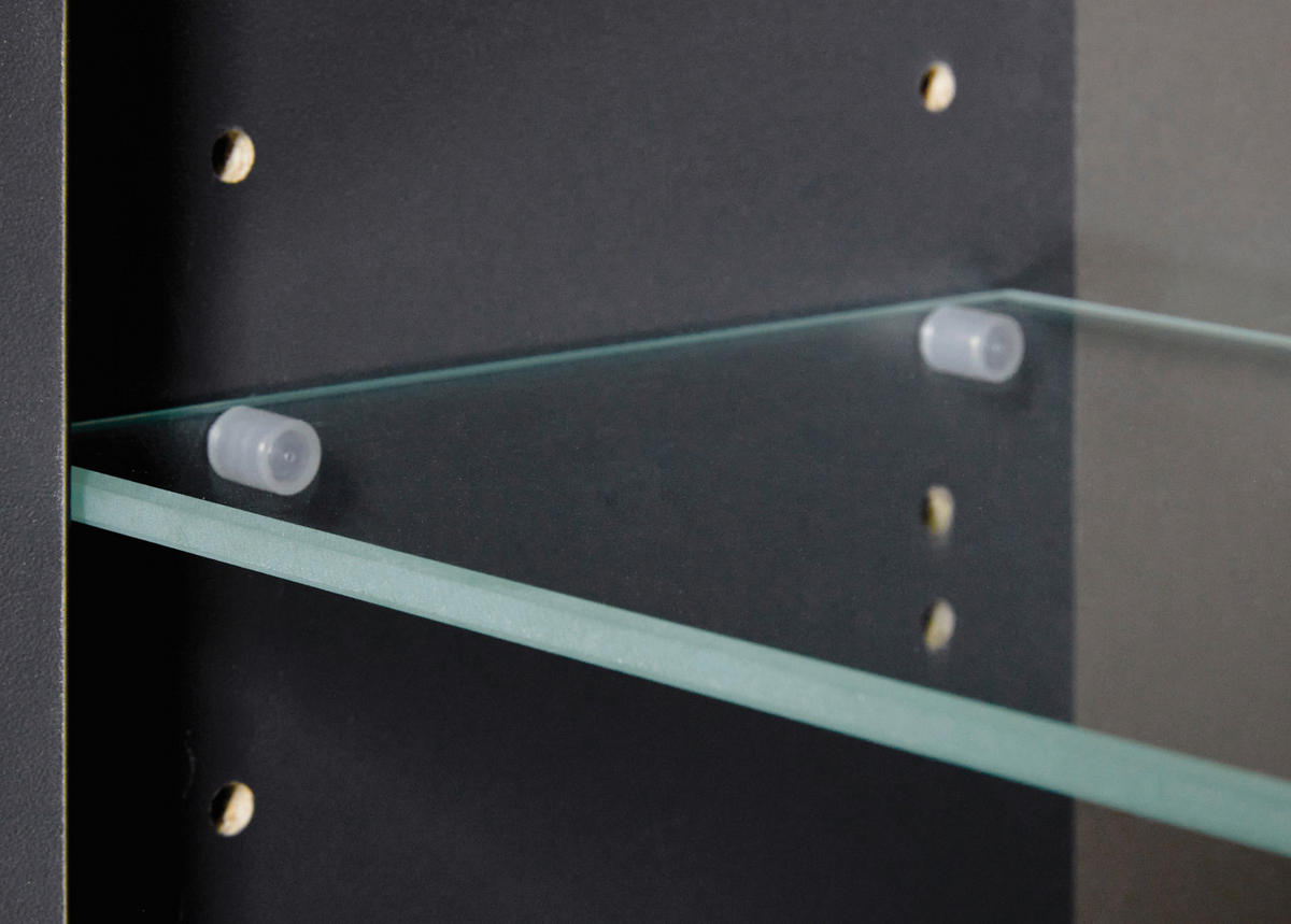 SPIEGELSCHRANK 70/70/20 cm  - Anthrazit/Eiche Artisan, Natur, Glas/Holzwerkstoff (70/70/20cm) - home24
