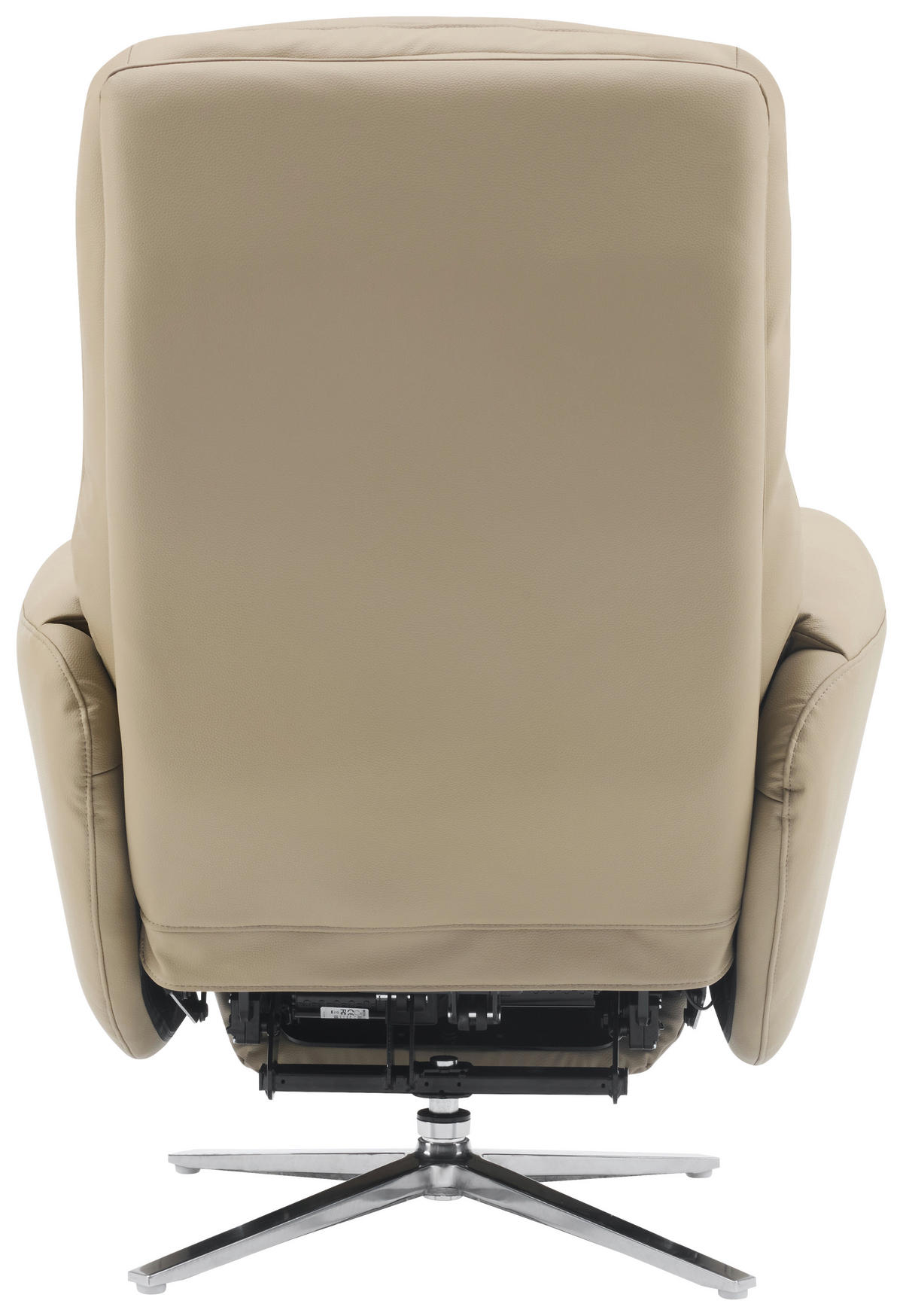 MASSAGESESSEL Echtleder Lederlook Taupe    - Taupe/Chromfarben, Design, Leder/Textil (79/110/85cm) - Livetastic
