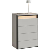 KOMMODE KOMMODE  in 58/88/38 cm  - Beige/Schwarz, KONVENTIONELL, Holzwerkstoff (58/88/38cm) - Voleo