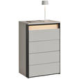 KOMMODE KOMMODE  in 58/88/38 cm  - Beige/Schwarz, KONVENTIONELL, Holzwerkstoff (58/88/38cm) - Voleo