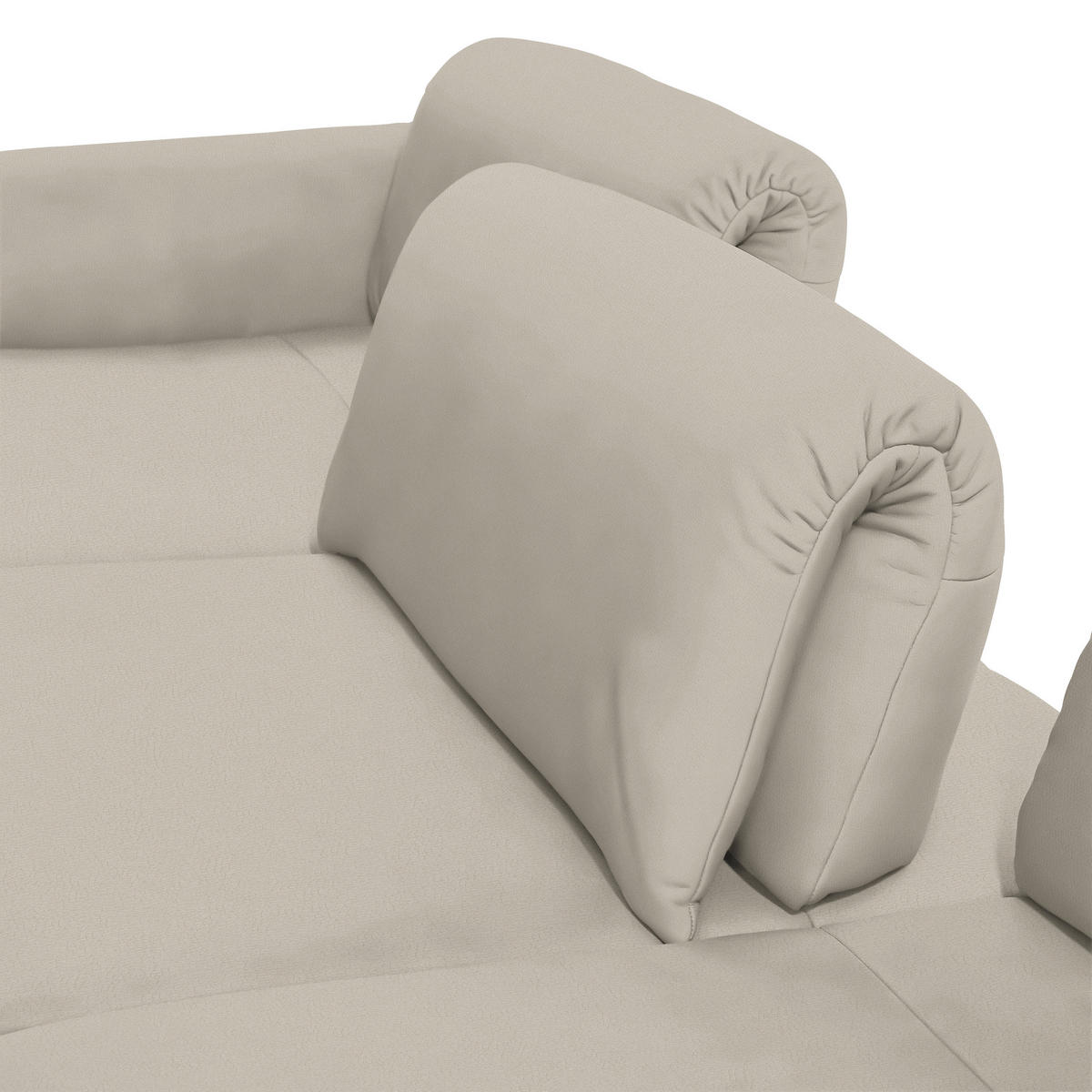 ECKSOFA in Echtleder Ecru  173/308 cm  - Ecru/Anthrazit, Design, Leder/Metall (173/308cm) - Joop!