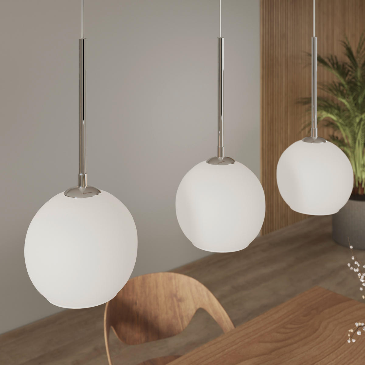 HÄNGELEUCHTE Leonie 110/20/150 cm   - Opal, Basics, Glas/Metall (110/20/150cm) - Novel