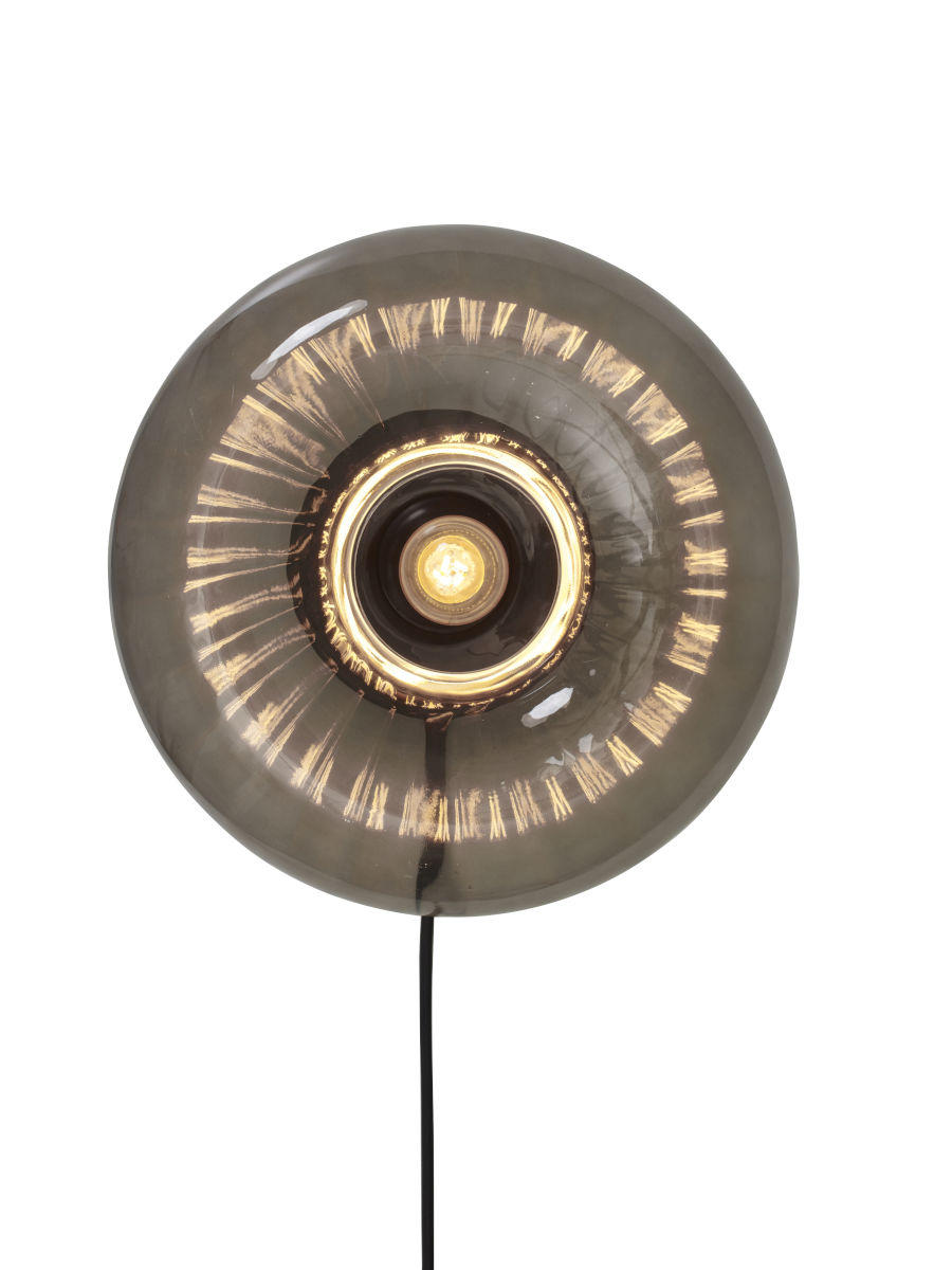 WANDLEUCHTE Brussels 28 cm - Anthrazit/Goldfarben, Basics, Glas/Metall (28cm) - It's about Romi