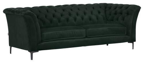 CHESTERFIELD-MEGASOFA Grün Flachgewebe  - Schwarz/Grün, LIFESTYLE, Textil/Metall (220/80/100cm) - Landscape