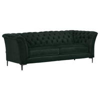 CHESTERFIELD-MEGASOFA Grün Flachgewebe  - Schwarz/Grün, LIFESTYLE, Textil/Metall (220/80/100cm) - Landscape