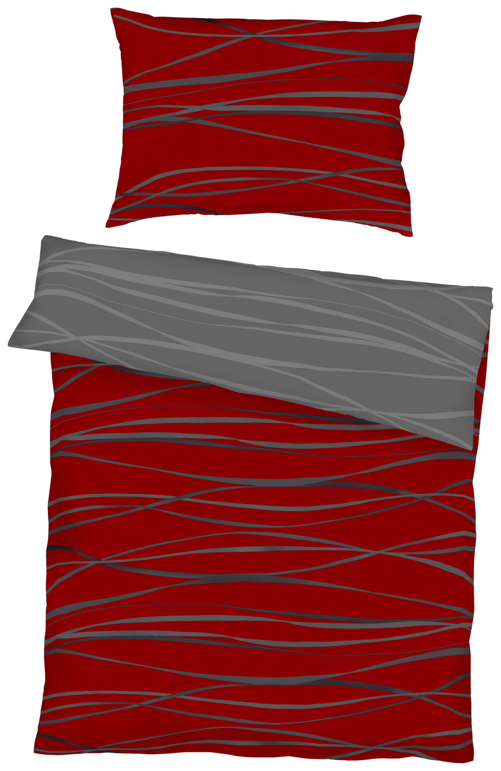 BETTWÄSCHE Makosatin 140/200 cm  - Dunkelrot, KONVENTIONELL, Textil (140/200cm) - Kaeppel