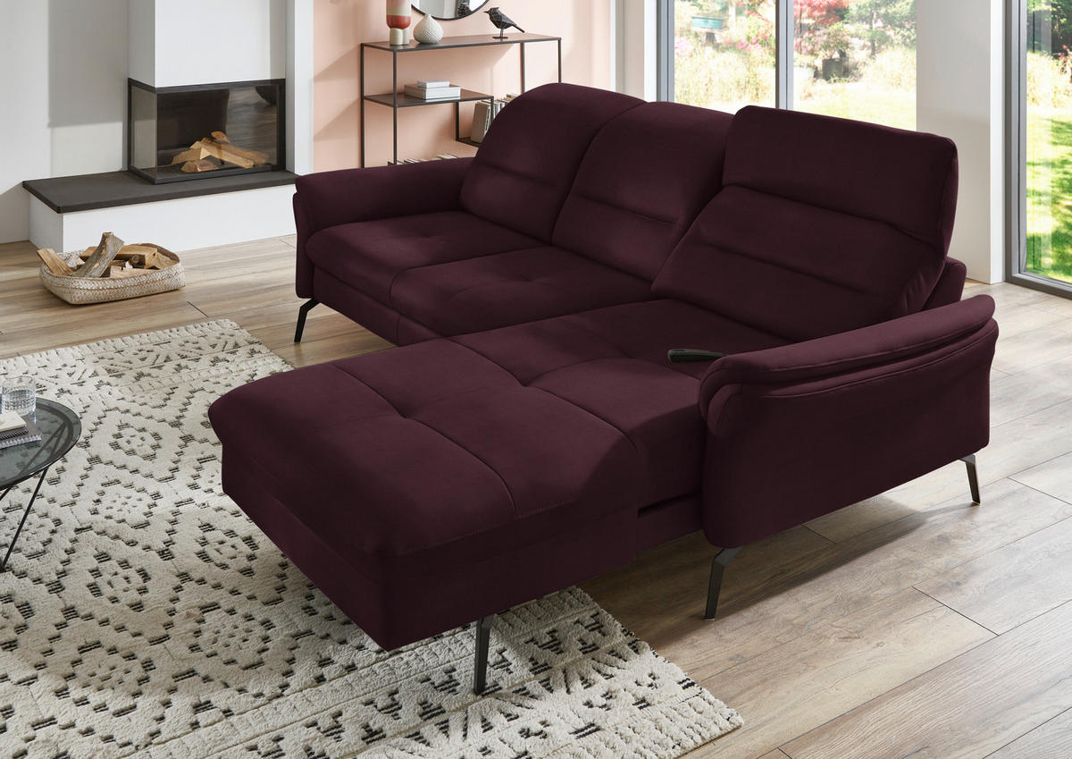 ECKSOFA in Flachgewebe Mokka  260/181 cm  - Schwarz/Mokka, KONVENTIONELL, Textil/Metall (260/181cm) - Beldomo Speed