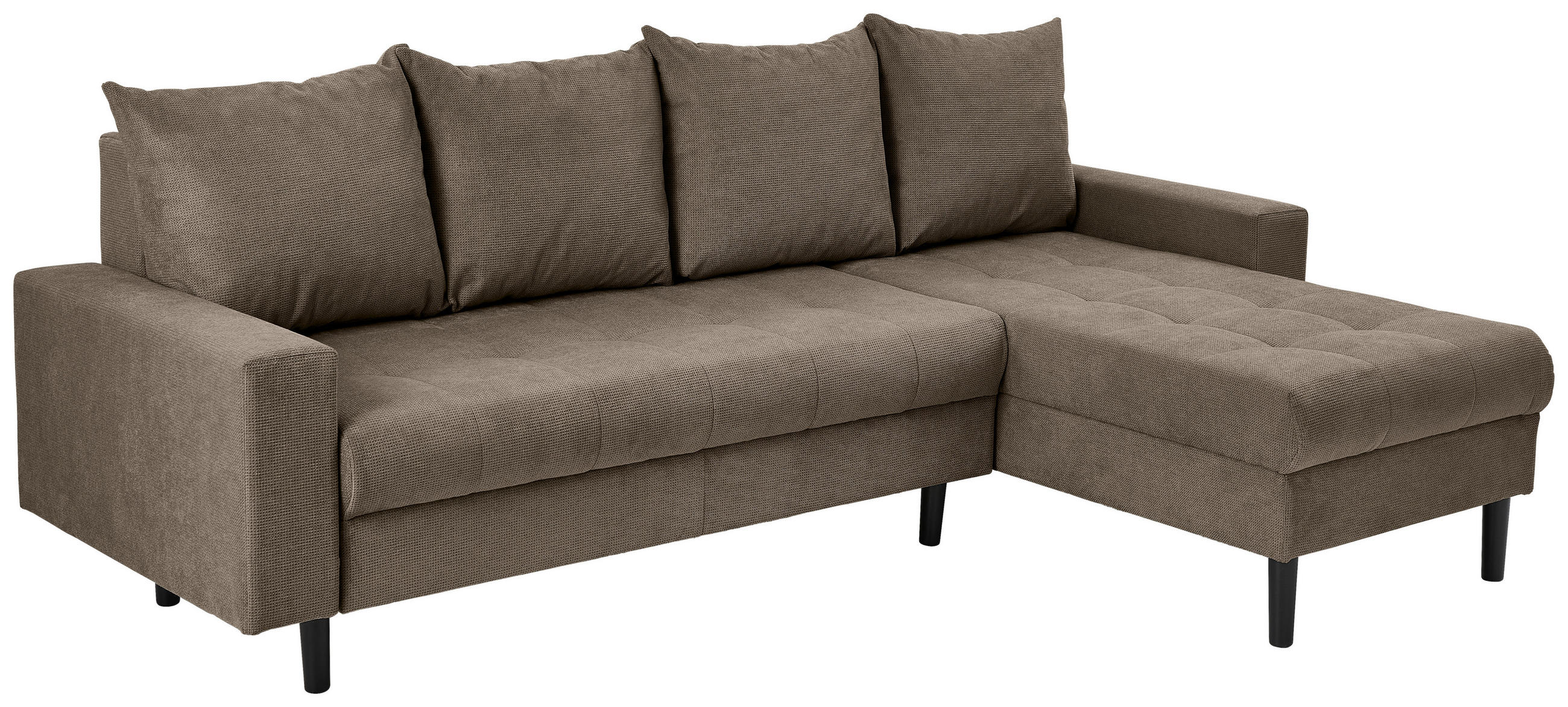 ECKSOFA in Webstoff Braun  - Schwarz/Braun, Konventionell, Kunststoff/Textil (231/157cm) - P & B