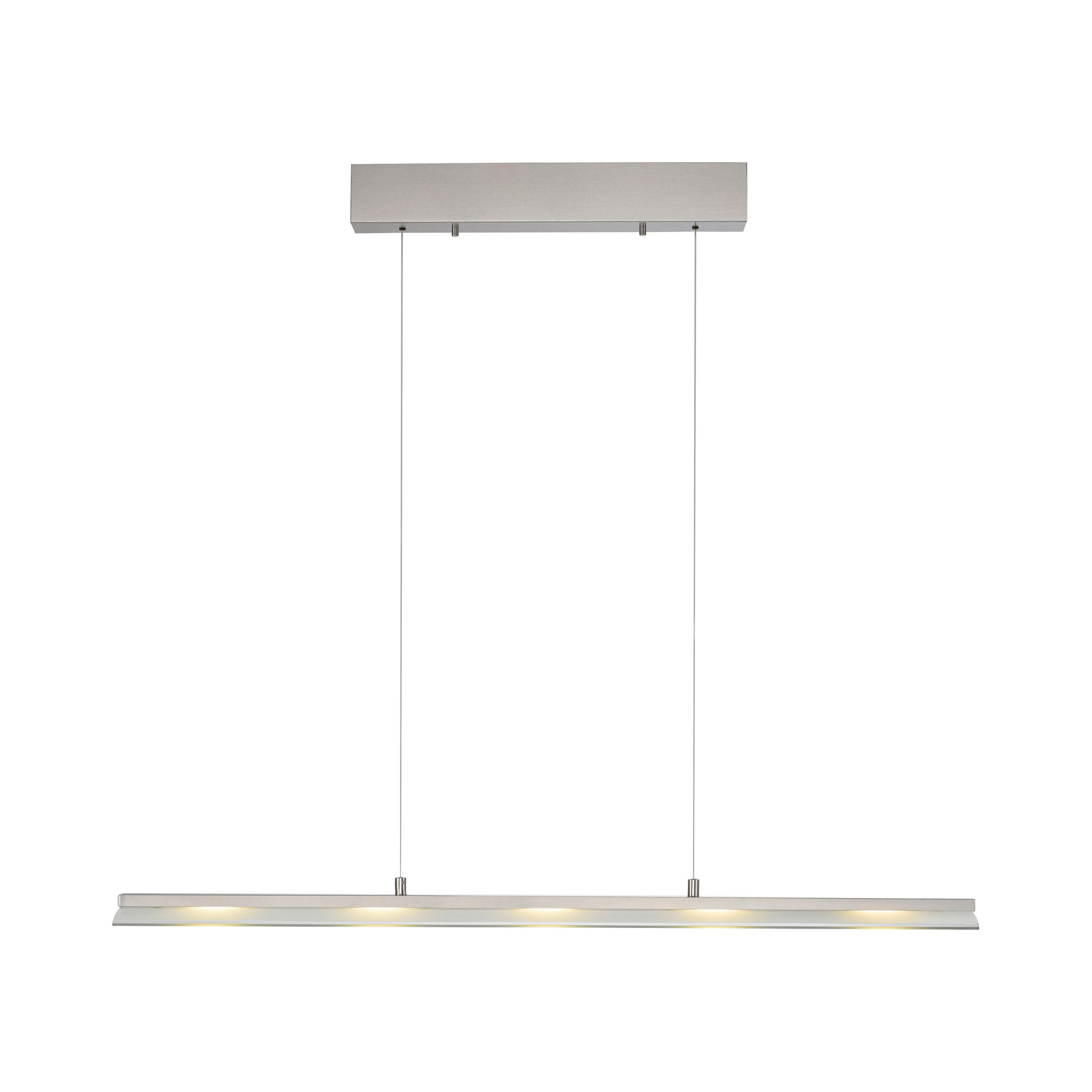 SUSPENSION LED 100/12/150 cm    - Edelstahlfarben, Design, Glas/Kunststoff (100/12/150cm) - Novel