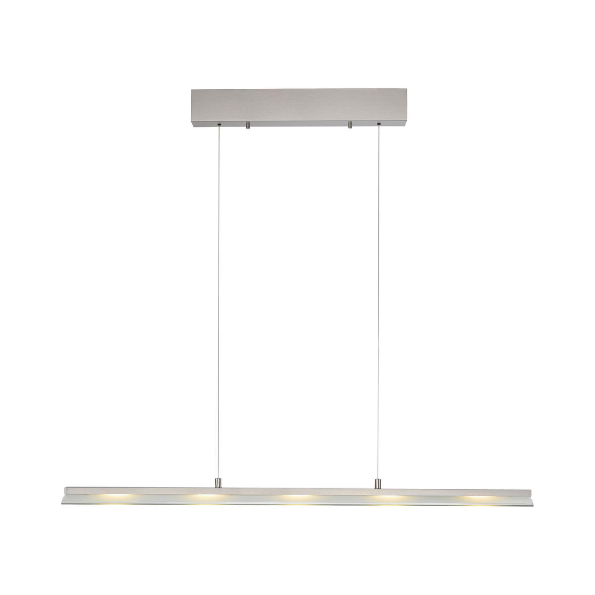 LED-HÄNGELEUCHTE 100/12/150 cm    - Edelstahlfarben, Design, Glas/Kunststoff (100/12/150cm) - Novel