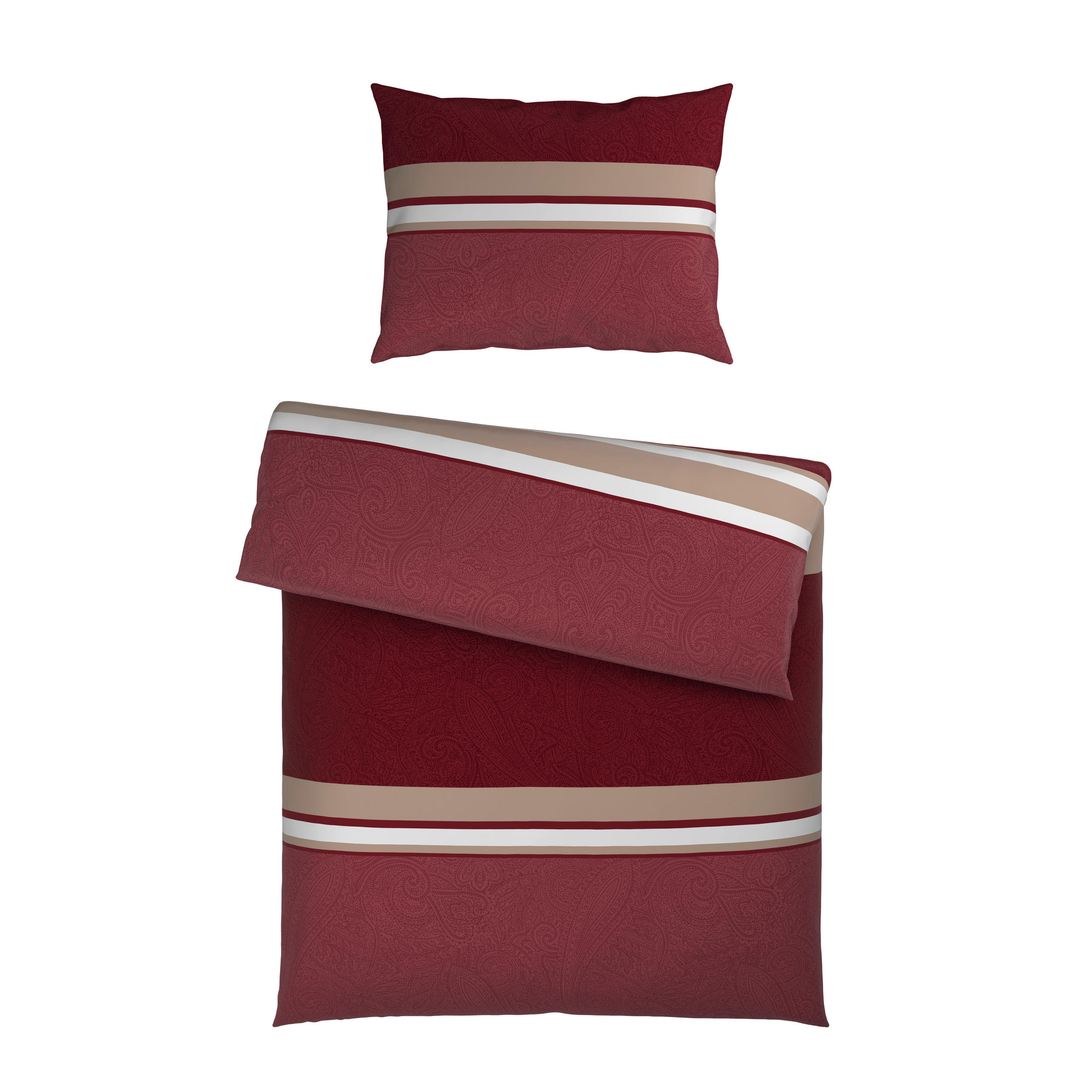 BETTWÄSCHESET Mavie Satin 160/210 cm  65 cm/100 cm  - Rot, Konventionell, Textil (160/210cm) - Novel