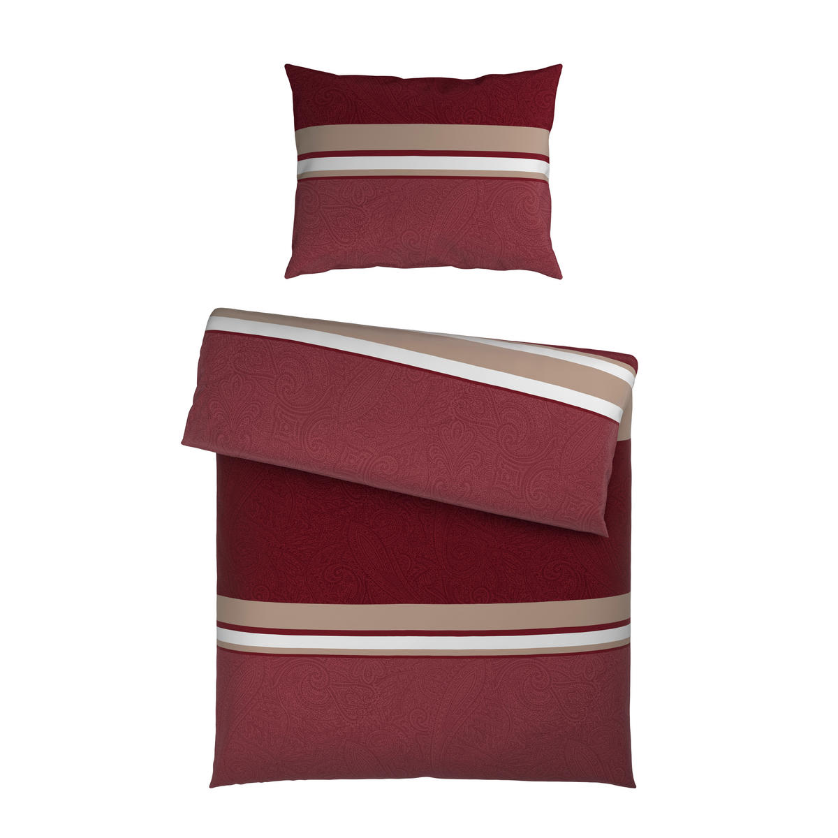 BETTWÄSCHESET Mavie Satin 160/210 cm  65 cm/100 cm  - Rot, Konventionell, Textil (160/210cm) - Novel