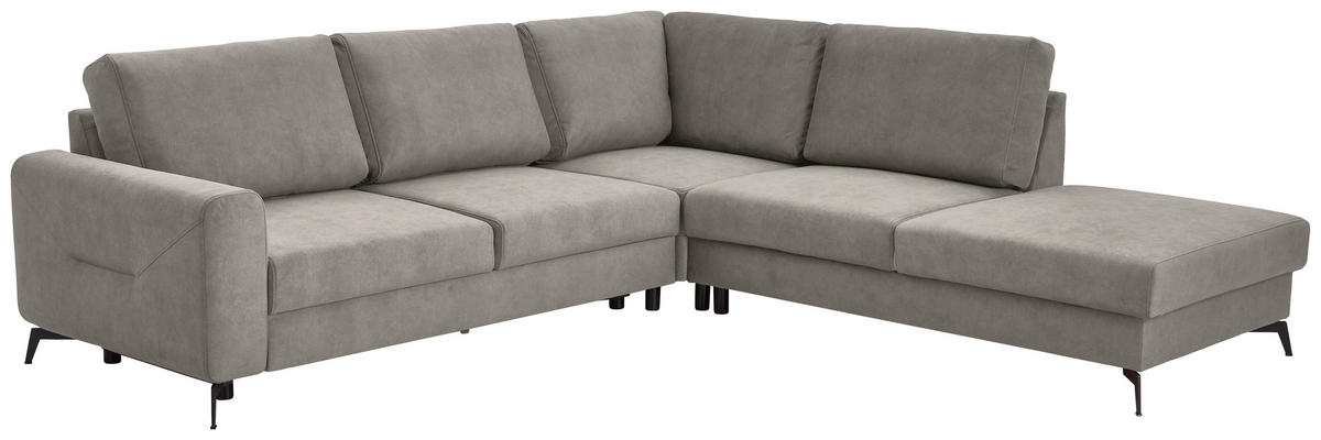 HÖRNSOFFA i chenille ljusgrå  - ljusgrå/svart, Klassisk, metall/textil (275/257cm) - MID.YOU