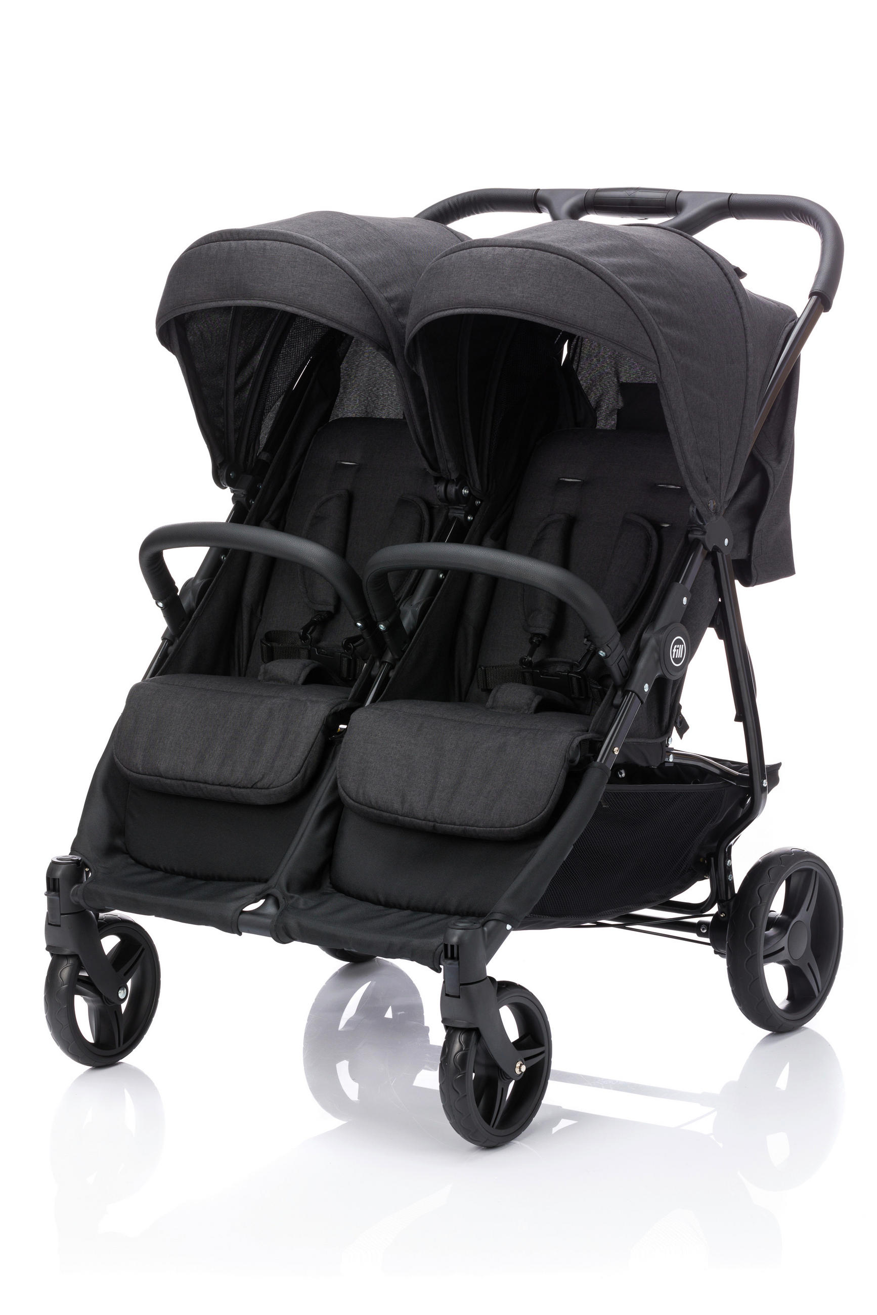 ZWILLINGSWAGEN Jimmy Duo  - Schwarz, Basics, Kunststoff/Textil (80/63,5/105cm) - Jimmylee