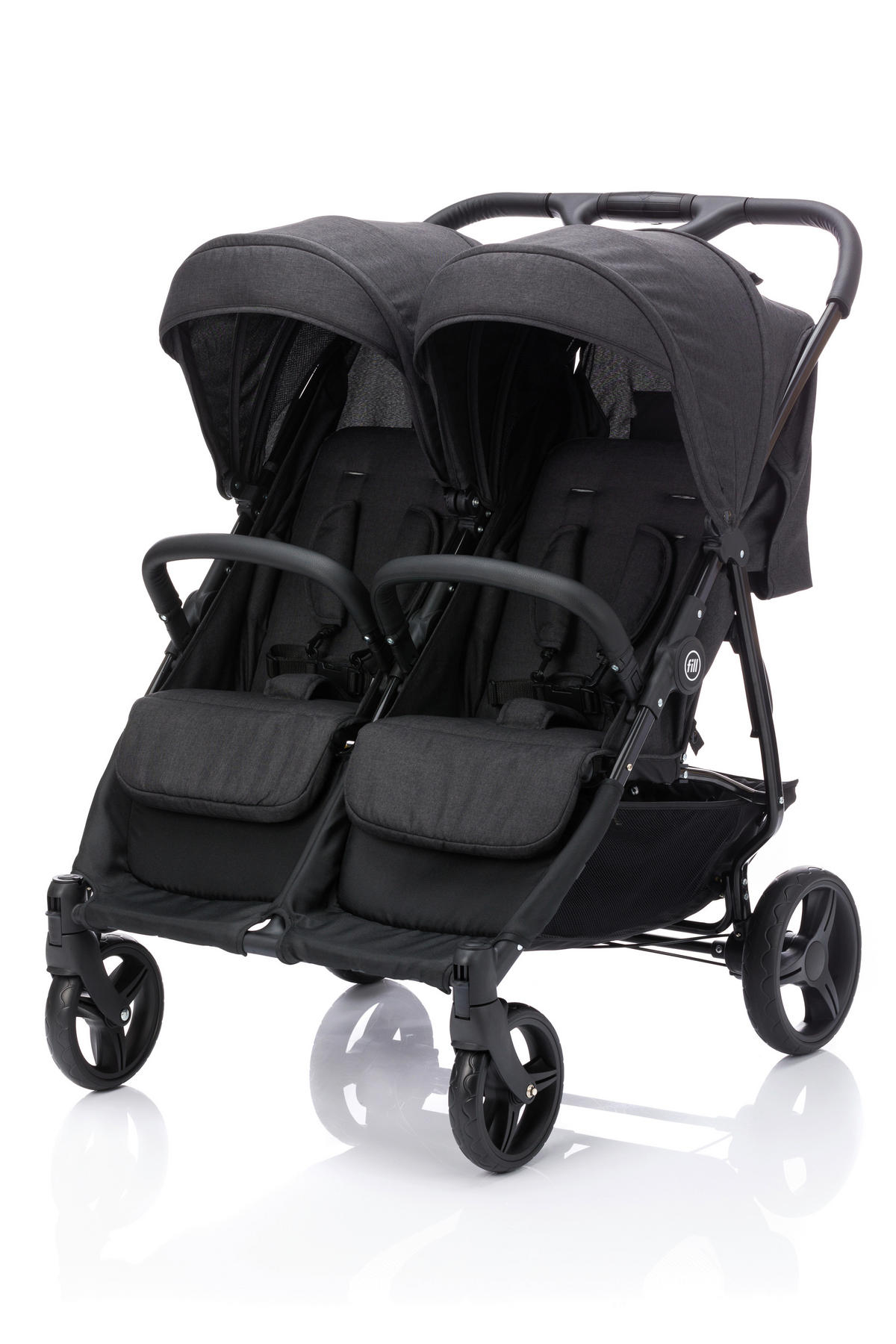 ZWILLINGSWAGEN Jimmy Duo  - Schwarz, Basics, Kunststoff/Textil (80/63,5/105cm) - Jimmylee
