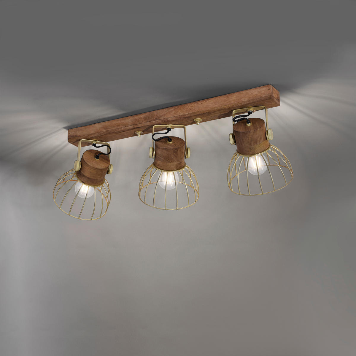 DECKENLEUCHTE Alami 76/31/45 cm   - Messingfarben, LIFESTYLE, Holz/Metall (76/31/45cm)