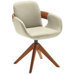 ARMLEHNSTUHL  Lederauswahl, Stoffauswahl, Typenauswahl, Sitzfläche 360° drehbar, automatische Rückholfunktion  Echtleder  - Eichefarben/Cognac, Natur, Leder/Holz (60/86/60cm) - Valnatura