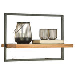 WANDREGAL 50/35/25 cm  - Schwarz/Akaziefarben, Trend, Holz/Metall (50/35/25cm) - Landscape