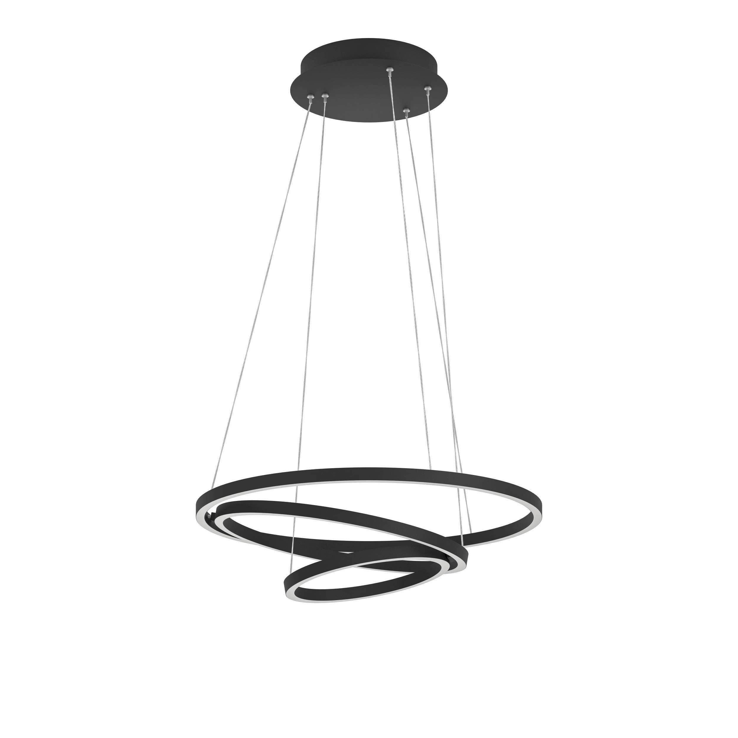 ZÁVESNÉ SVIETIDLO, 58/110 cm  - čierna/biela, Design, kov/plast (58/110cm)