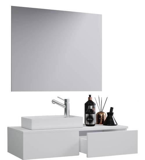 BADEZIMMER 3-teilig  in 85 cm  - Weiss, Modern, Keramik/Holzwerkstoff (85cm) - MID.YOU