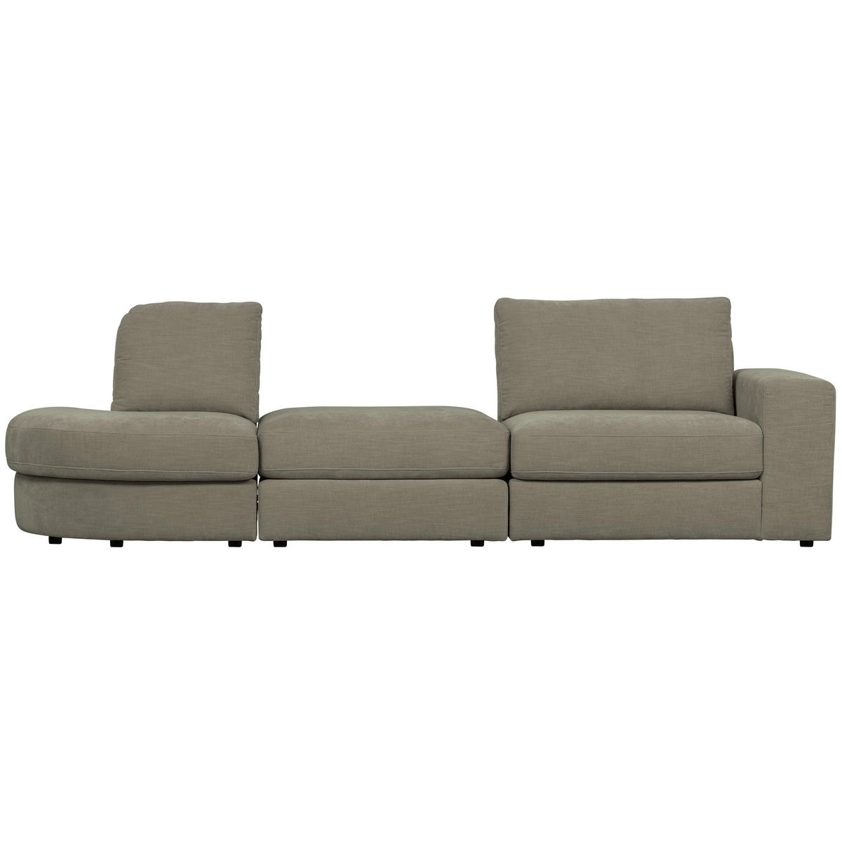 HOCKER in Textil Grau  - Schwarz/Grau, Design, Kunststoff/Textil (90/43/98cm) - Livetastic