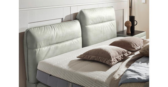 BOXSPRINGBETT 180/200 cm in Hellgrau - Hellgrau/Schwarz, Design, Textil/Metall (180/200cm) - Johann Jakob