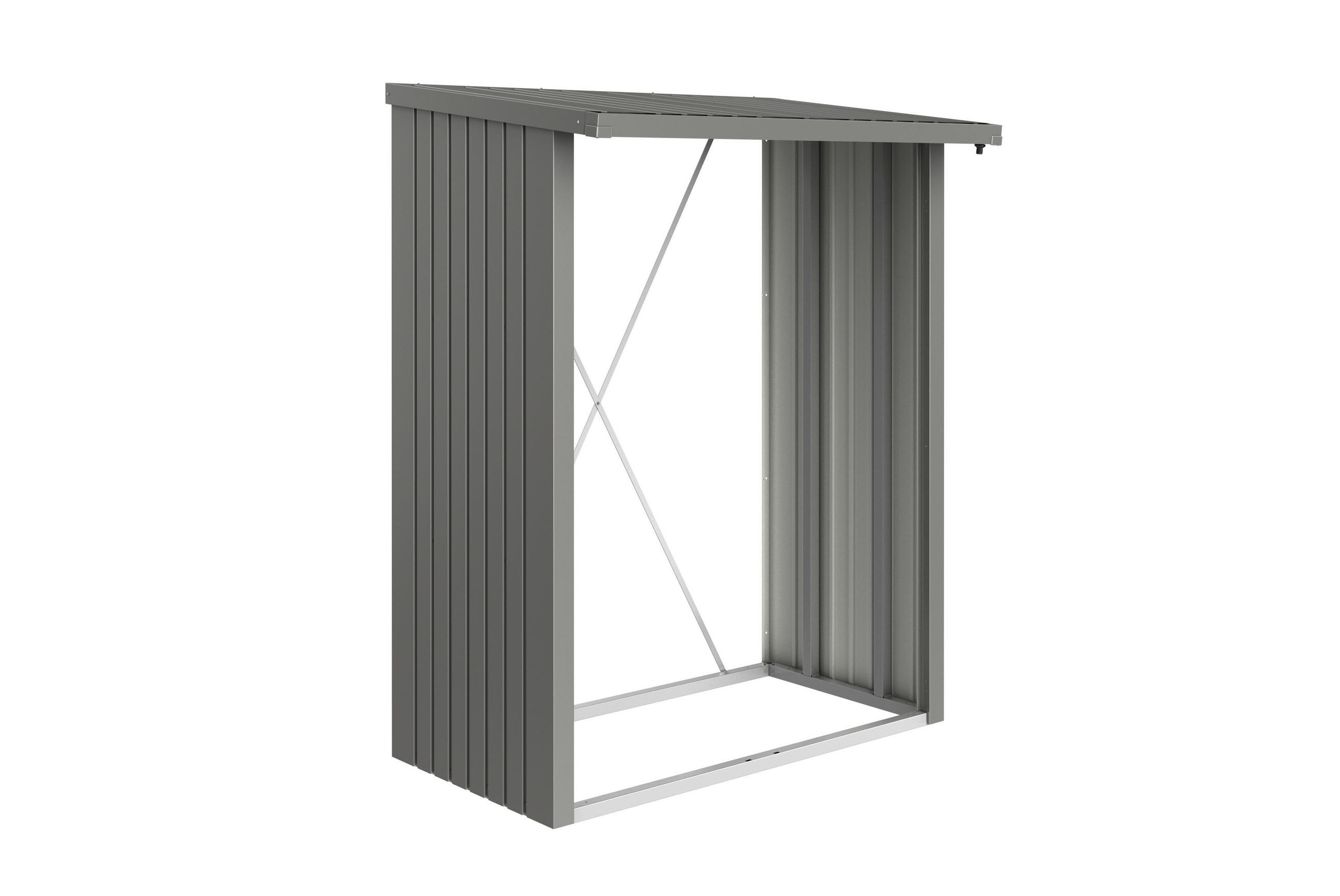 KAMINHOLZREGAL 157/199/102 cm  Metall  - Grau, Design, Metall (157/199/102cm) - Biohort