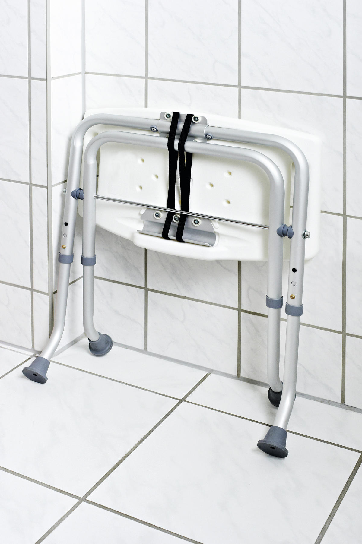 DUSCHHOCKER Metall, Kunststoff  - Weiß/Grau, Basics, Kunststoff/Metall (50/47-51/31cm)