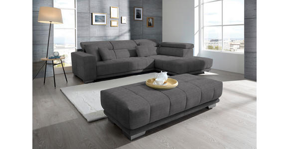 ECKSOFA  in Mikrofaser Grau  301/207 cm  - Chromfarben/Grau, Design, Textil/Metall (301/207cm) - Xora
