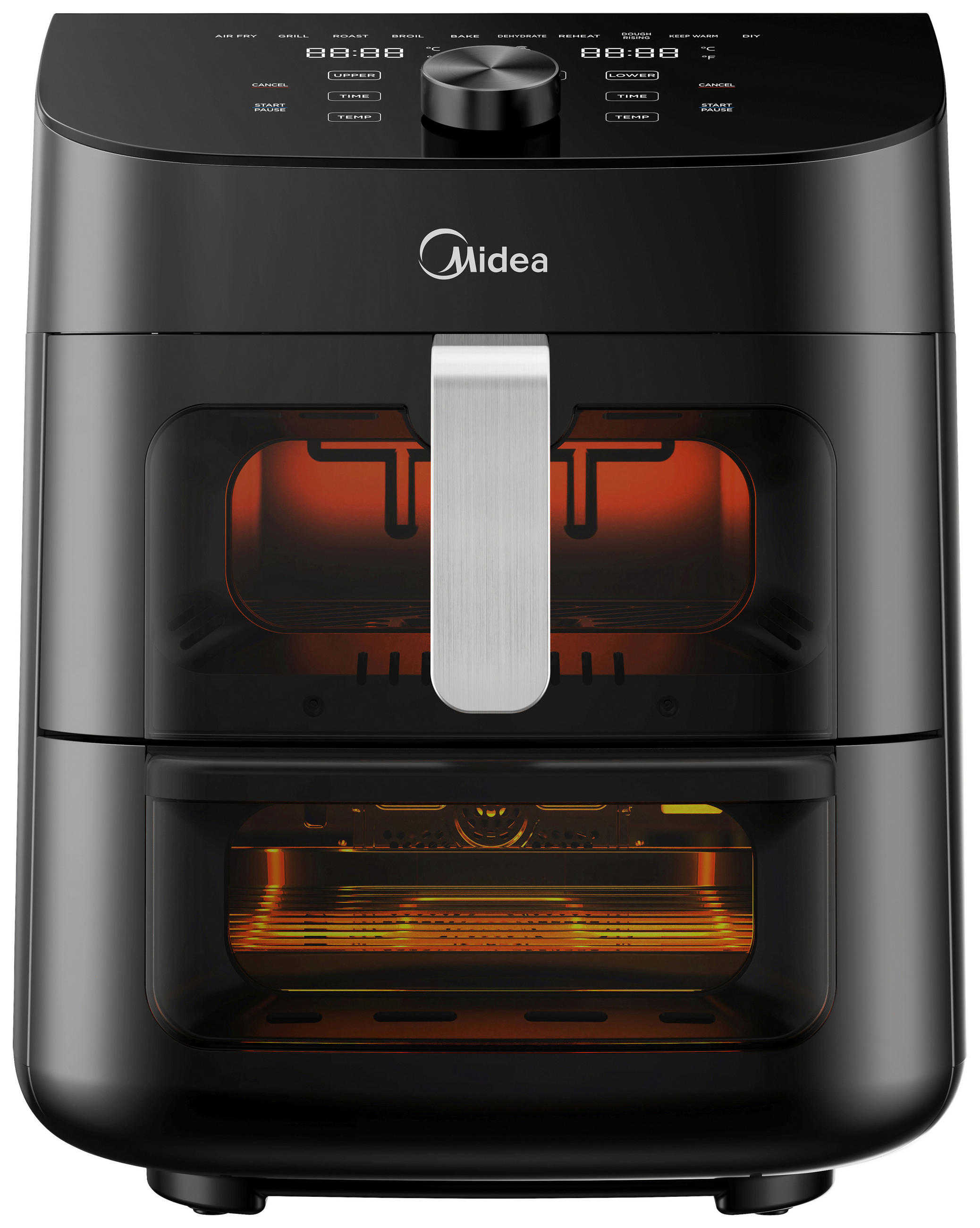 HEIßLUFTFRITTEUSE Airfryer MAD1100DADK 6,4 + 4,4 l  - Silberfarben/Schwarz, Basics, Kunststoff/Metall (42,5/40,5/32,5cm) - Midea