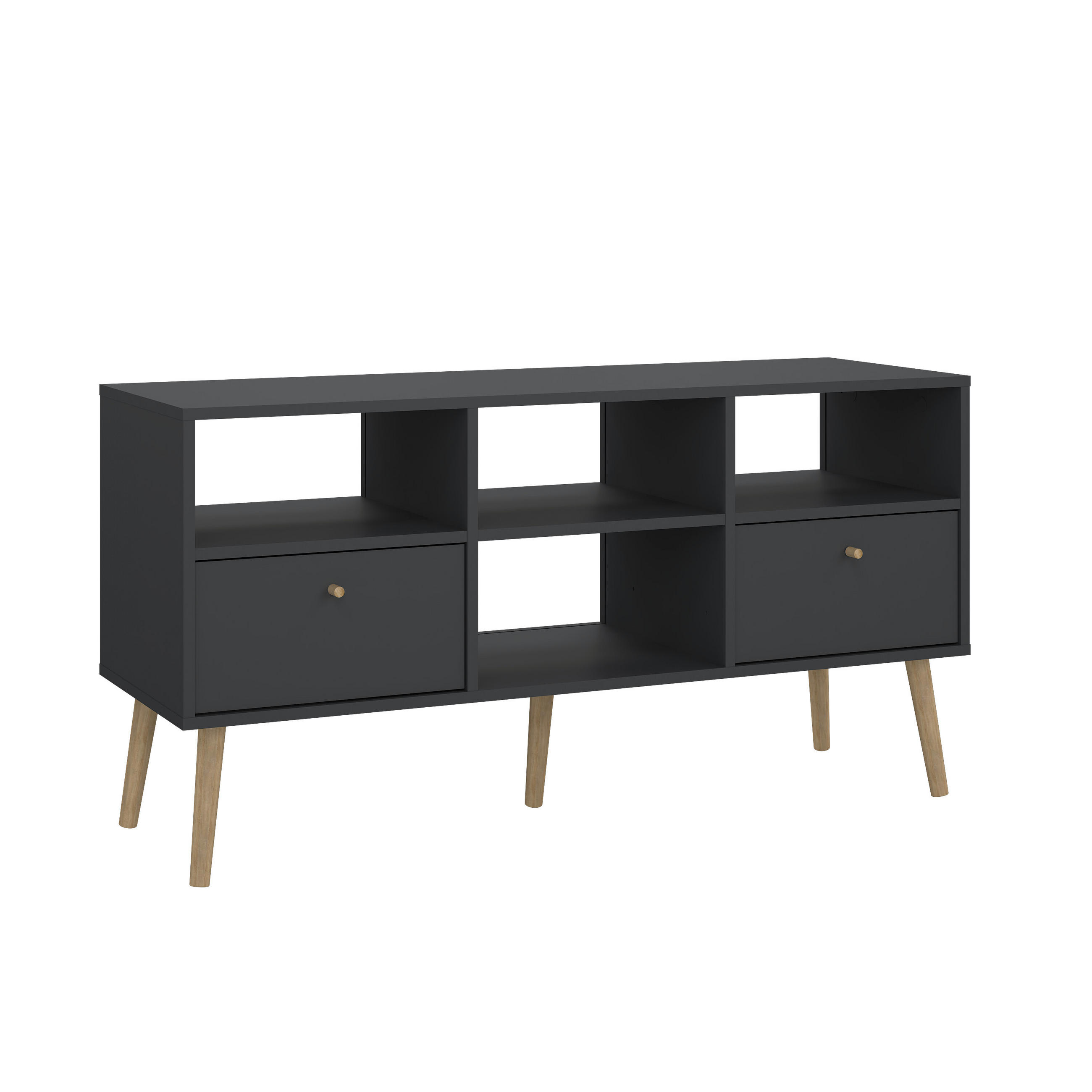 TV-BÄNK i grå, ekfärgad  - grå/ekfärgad, Design, trämaterial (117,2/60,8/39,1cm) - Best Price