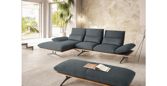 ECKSOFA in Flachgewebe Blaugrau 159/314 cm - Blaugrau/Schwarz, Design, Holz/Textil (159/314cm) - Dieter Knoll
